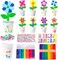 30 Set Spring Craft Kit DIY Paper Pot Craft Make Your Own Flower Pots Standing Flowers Art Activities Fun Gift Craft Projects